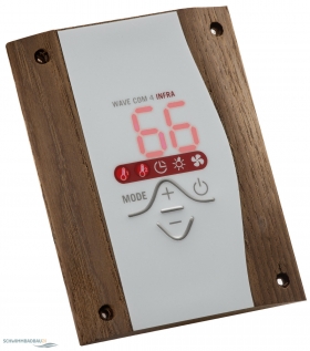Samostatný panel k regulaci, řídící jednotce wave.com4 INFRA - tmavé dřevo